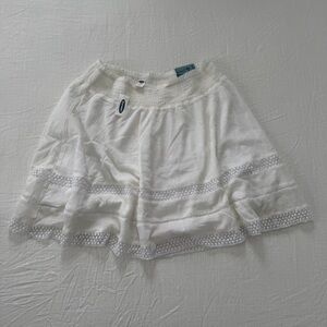 Old Navy White Tiered Lace Trim Skirt New with Tags
